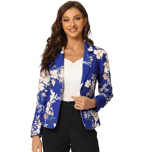 INSPIRE CHIC Women's Notched Lapel Open Front Business Casual Blazer - 1 of 4