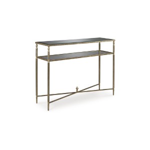 Signature Design by Ashley Cloverty Glass Top Sofa Table, Gold Finish - 1 of 4