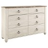 Willowton Dresser Cream - Signature Design by Ashley: 6-Drawer Bedroom Storage, Wood Veneer, Meets ASTM Standards - 2 of 4