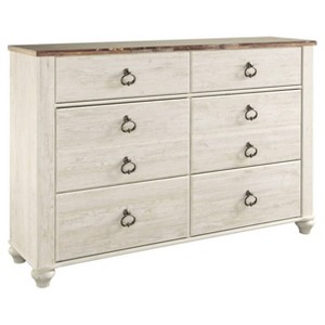 Willowton Dresser Cream - Signature Design by Ashley: 6-Drawer Bedroom Storage, Wood Veneer, Meets ASTM Standards - 1 of 4