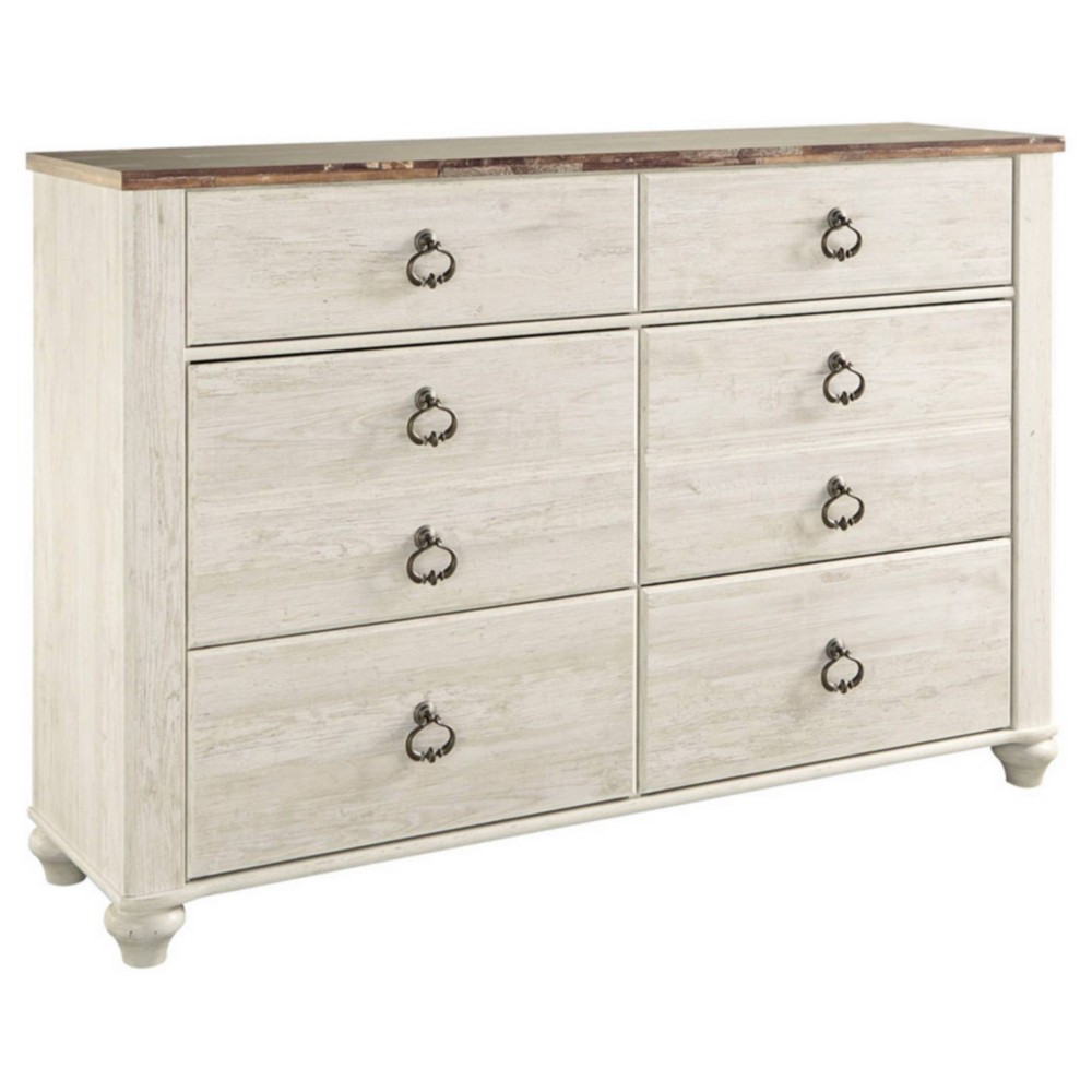Willowton Dresser Cream - Signature Design by Ashley: 6-Drawer Bedroom Storage, Wood Veneer, Meets ASTM Standards -  52659013