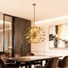 Parrot Uncle 35" 14-Light Gold Modern Chandelier Adjustable Wood Pendant Lamp - 2 of 4