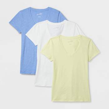 Women's 3pk Fitted Short Sleeve V-Neck T-Shirt - Universal Thread™