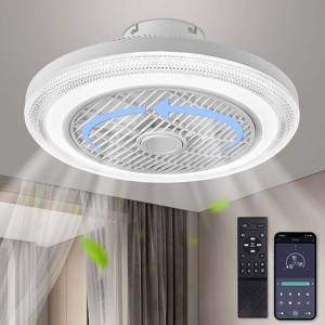 Ludomide Low Profile Ceiling Fans With Lights, 20" Enclosed Ceiling Fan With Light Remote Control - 1 of 4