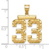 Black Bow Jewelry 14k Yellow Gold, Varsity Collection, Large D/C Pendant Number 33 - 2 of 3