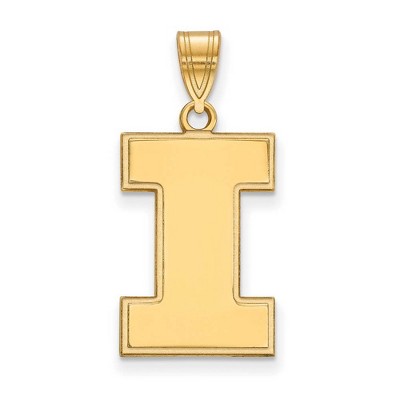 Black Bow Jewelry 10k Yellow Gold Illinois Fighting Illini NCAA Large Pendant