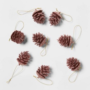 8ct Glittered Pinecone Christmas Tree Ornament Set - Wondershop™ - 1 of 2