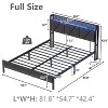 Furnulem Bed Frame with LED Lights, Headboard with Charging Station and USB Port,Upholstered Platform Bedframe Metal Support, No Box Spring Needed - 4 of 4