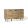 LuxenHome Mid-Century Modern Wave 3-Door 55.1-Inch Wide Kitchen Sideboard Cabinet with Metal Legs - 4 of 4