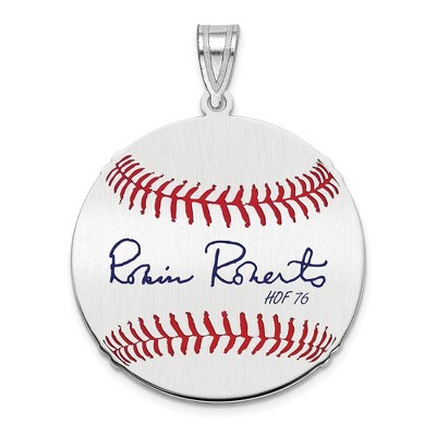 Black Bow Jewelry Sterling Silver Robin Roberts Signature MD Enamel Baseball Pendant