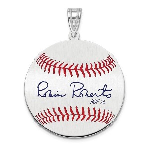 Black Bow Jewelry Sterling Silver Robin Roberts Signature MD Enamel Baseball Pendant - 1 of 4