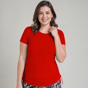 Calypsa Women's UPF 50+ Short Sleeve Adele Swim Top - 1 of 3