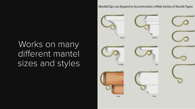 Gold Foil Adjustable Metal MantleClip Stocking Holders, 4 Pack