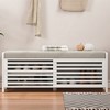 Tramull Distressed Shutter Storage Bench with Cushion, Retro Shoe Bench for Entryway, Living Room Organizer in 5 Colors - 3 of 4