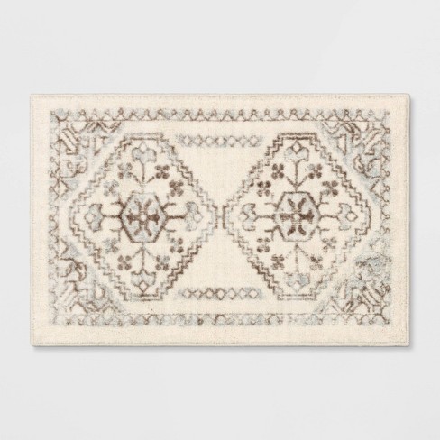Distressed Persian Accent Rug Cream, Target Small Accent Rugs