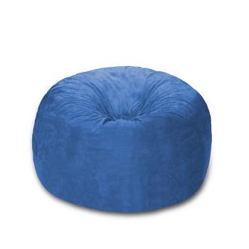 6' Huge Bean Bag Chair With Memory Foam Filling And Washable Cover Blue -  Relax Sacks : Target
