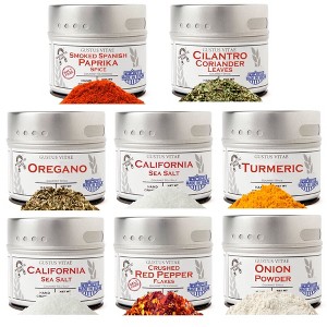Pantry Starter Kit | Essential Spices, Seasonings, Salts | 8 Magnetic Tins | Gustus Vitae - 1 of 4