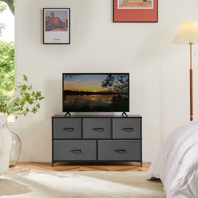 AZL1 Life Concept Utility Storage Bins Stylish and Functional Storage, 5-Drawer Dresser for Nursery, Closet, and Entryway, Gray, 39.3"*11.8"*20.8"