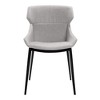 Armen Living,Kenna Modern Dining Chair in Matte Black Finish and Gray Fabric - Set of 2 - 2 of 4