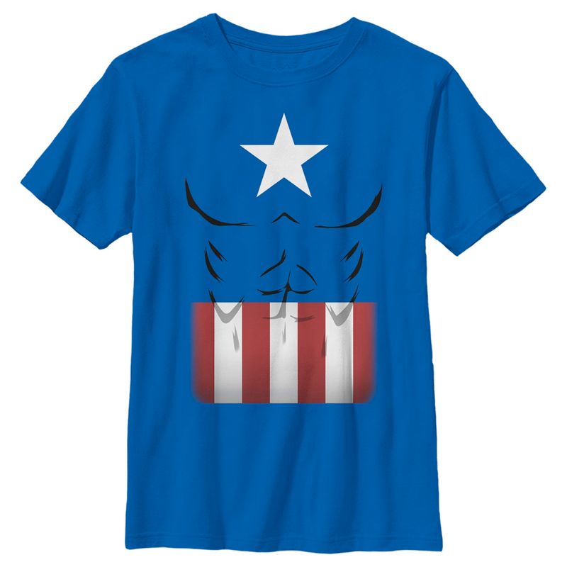 Boy's Marvel Captain America Muscles Suit T-Shirt, 1 of 6