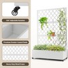 TOAOTBNBO Metal Raised Garden Bed with Diamond Lattice Trellis, Outdoor Planter Box with Wheels, Galvanized Garden Box for Patio - 4 of 4