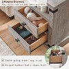 SinCiDo Nightstand with Charging Station, 18″ Farmhouse Night Stand with 2 Drawers, Wood Rustic End Table - 4 of 4