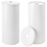 mDesign Toilet Tissue Roll Holder Canister Stand, Stores 3 Rolls, 2 Pack