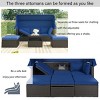 U Style 4-Piece Wicker Patio Chaise Lounge,Outdoor Patio Set With Retractable Canopys And Washable Cushions,Table And Ottomans -Maison Boucle - 3 of 4