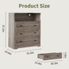 3 Drawer Wooden Dresser with Charging Station and LED Lights for Bedroom Closet Bedside Nightstand - 2 of 4