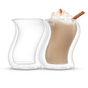JoyJolt Pivot Double Wall Ice Coffee Tea Glasses - Set of 2 Double Wall Glasses Tumbler - 13.5 oz - 1 of 4