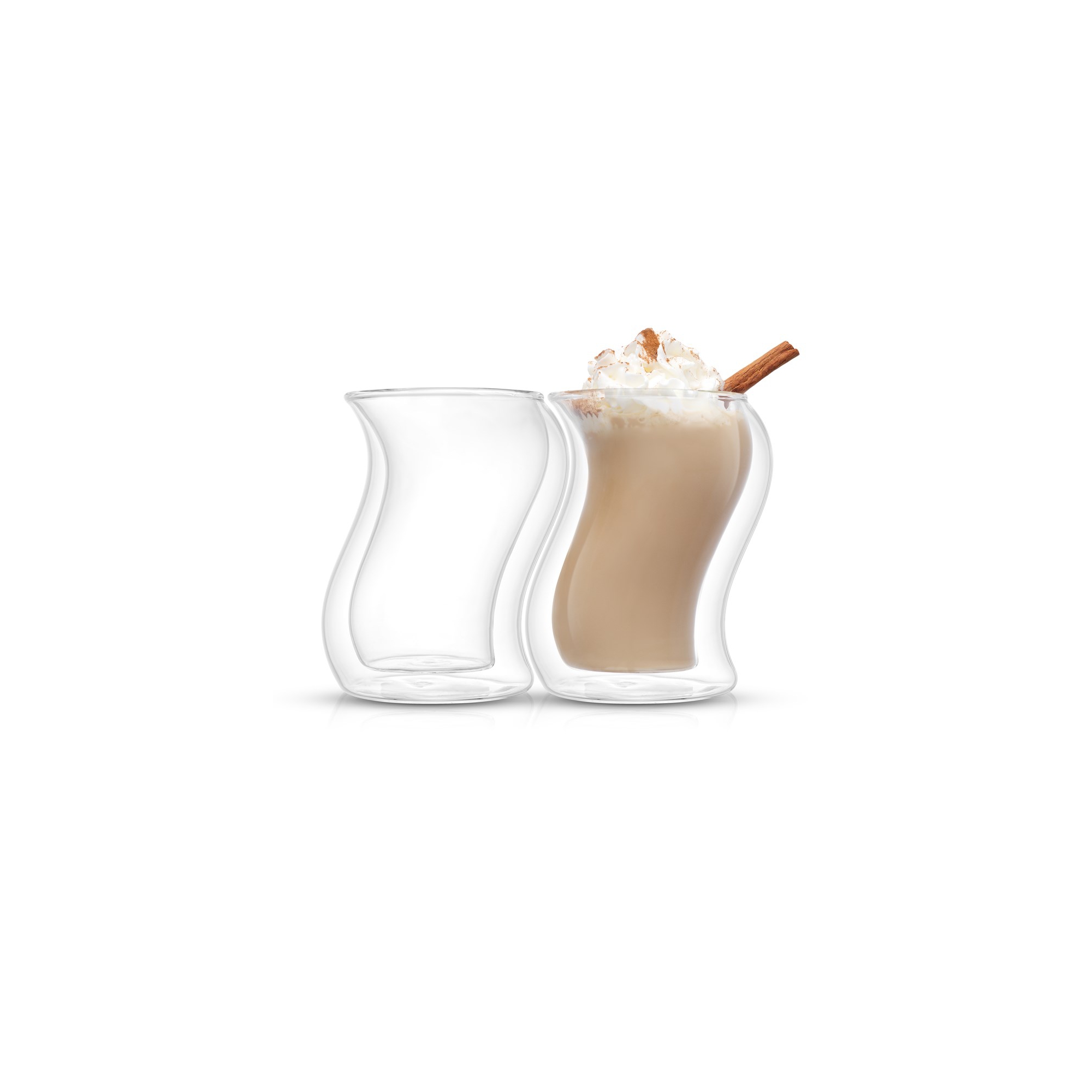 JoyJolt Pivot Double Wall Ice Coffee Tea Glasses - Set of 2 Double Wall Glasses Tumbler - 13.5 oz