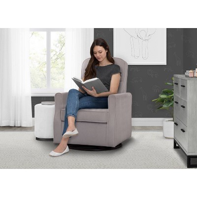 Dove Gray Petite Microfiber Nursery Glider Swivel Rocker