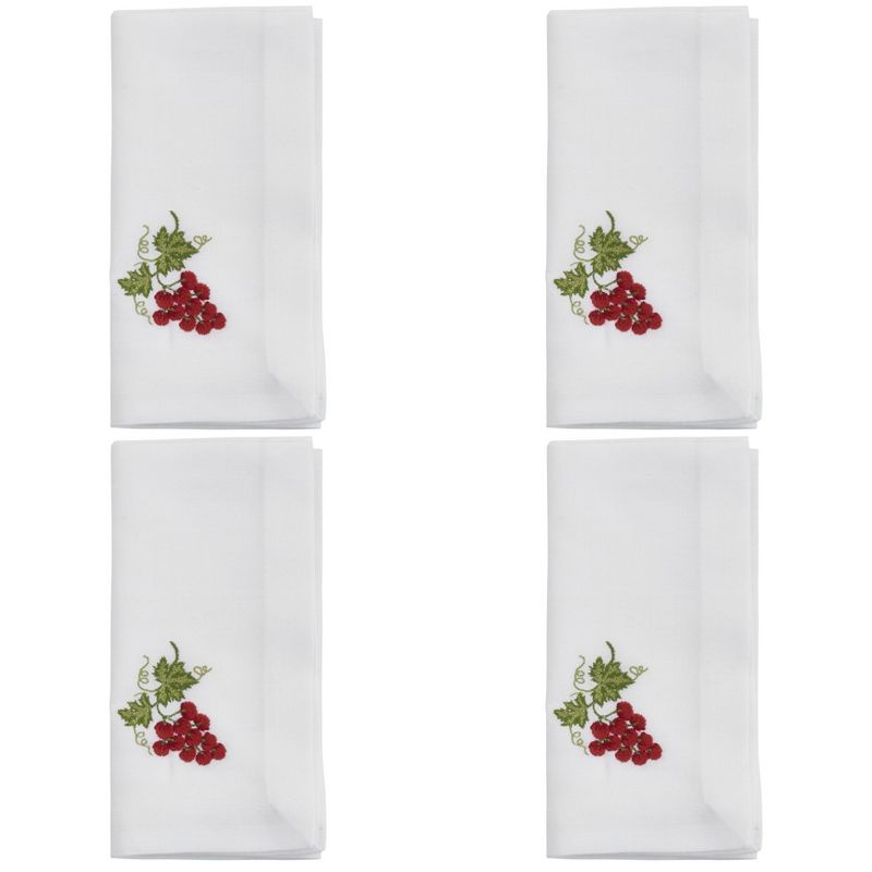 Saro Lifestyle Table Napkins With Embroidered Grapes Design (Set of 4), 2 of 5