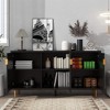 ORRD 70" Modern TV Stand - 3-Door Media Console with Adjustable Shelves for Living Room（Black） - 4 of 4