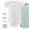 The Peanutshell Short Sleeve Cotton Bodysuits for Baby Girls, Cherry Blossom - 3 of 4