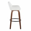 Set of 2 30" Fixed-Height Barstools with Wood Legs, Round Metal Footrest, and 360¡ã Swivel for Kitchen - 3 of 4