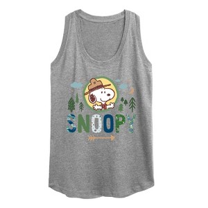 Women's - Peanuts - Ranger Snoopy Graphic Racerback Tank - 1 of 4