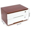 YIYIBYUS Wooden Desktop Storage Box with 2 Lockable Drawers - 4 of 4