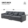 NicBex 114" Modern Cloud Couch with Charging Console,Sleeper Sofa with 2 Cup Holders & USB Ports,Linen Sofas for Living Room,Apartment - 3 of 4