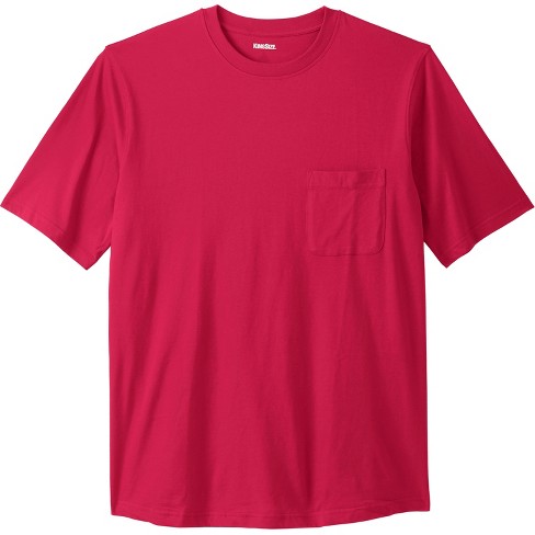 Kingsize Men's Big & Tall Shrink-less Lightweight Pocket Crewneck T ...