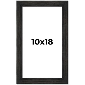 PosterPalooza | 10x18 Wide Barnwood Picture Frame, UV Acrylic, 6 Finishes - Grey, Brown, White, and Black - 1 of 4
