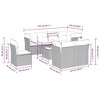 vidaXL Garden Sofa Set Black Rattan, Cream White Cushions - 3 of 4