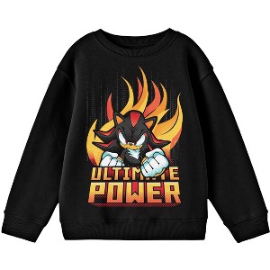 Bioworld Sonic The Hedgehog Knuckles Ultimate Power Youth Black Crew Neck Sweatshirt - 1 of 3