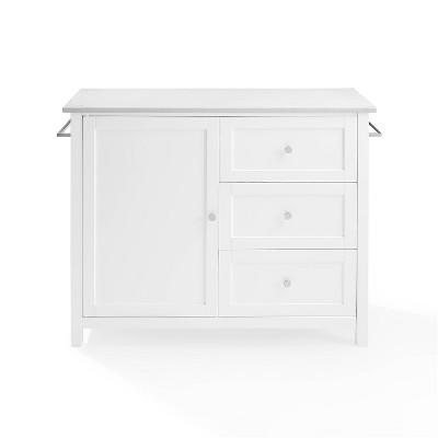 Soren 44" White Stone Top Kitchen Island Cart
