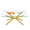 Dolonm 39.37" Rectangular Clear Tempered Glass Coffee Table,Gold Metal Legs, Coffee Table for Living Room - 2 of 4