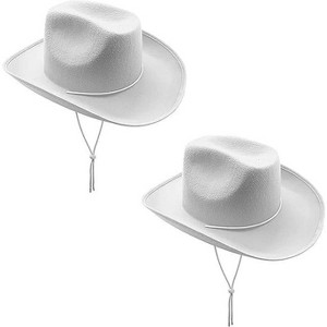 4E's Novelty 2 Pack White Cowboy Hat for Men & Women – Western Party Accessory, Rodeo Hat - 1 of 4