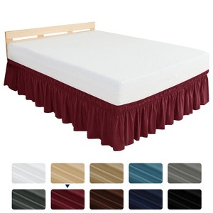 Subrtex Elastic Wrap Around Bed Skirt Dust Ruffle Smooth Soft Bed Frame Cover 15-inch Drop - 1 of 4