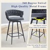 Sapphtopaz Swivel Dining Chairs Set of 2 Bistro Chairs Linen Knit Upholstered Dining Room Chair with Metal Legs Bar Chair for Dining Room - 4 of 4