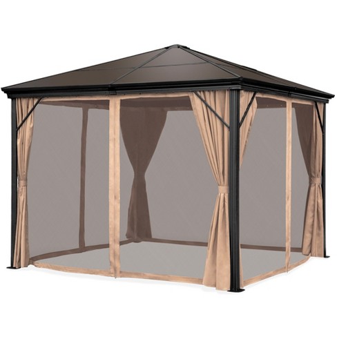 Best Choice Products 10x10ft Hardtop Gazebo, Outdoor Aluminum Canopy for Backyard, Garden w/ Side Curtains, Netting - image 1 of 4