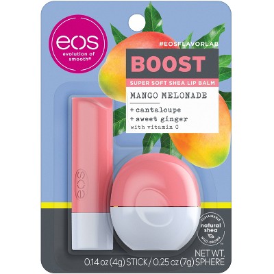 eos flavorlab Lip Balm Stick & Sphere - Boost - Mango Melonade - 0.39oz